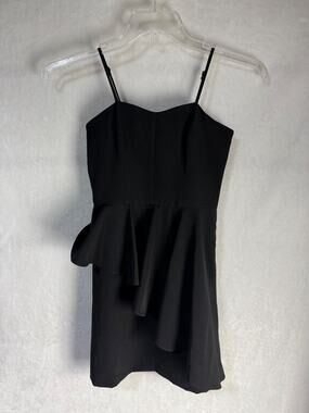 Milly Minis Black Strap Ruffled Elizabeth Dress Size 14 *NWT